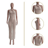 Women's Sexy Solid Color Perspective Mesh Beach Dress