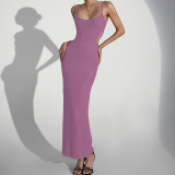 Fashion Sexy Backless Slim Fit Side Cutout Sling Dress