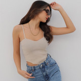Fashion Solid Color Sling Slim Fit Sexy Backless Tube Top Top