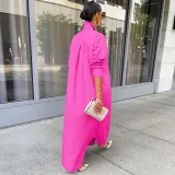 Fashionable casual solid color long coat
