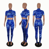 Sexy Fashion Fungus Edge Print Suit