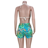 Printed Swimwear Hot Pants Shorts Three-piece Casual Suit