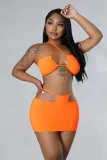 Camisole Self Lace Up Closure High Waist Skirt Suit