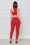Sexy one-shoulder suspender trousers two-piece set
