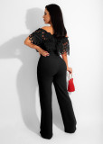 Sexy ruffled off-the-shoulder jumpsuit