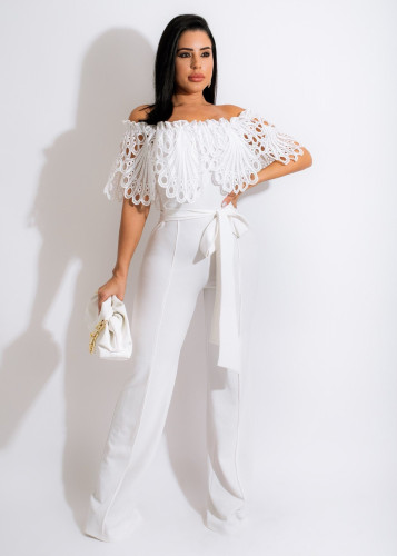 Sexy ruffled off-the-shoulder jumpsuit