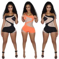 Fashion sexy mesh suspender jumpsuit