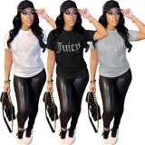 Round neck pullover hot drill T-shirt short sleeve women's clothing
