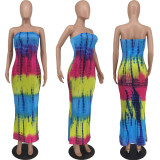 Women's Sexy Tie Dye Print Sexy Dress