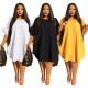 Round Neck Plus Size Women's Ruffle Sleeve 5XL Dress