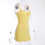 Deep V Sexy Tight Fashion Show Breast Bag Hip Sling Dress Women's