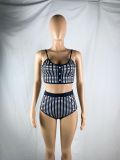 Women's Sexy Small Plaid Positioning Print Button-Up Swimsuit