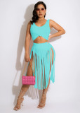 Sexy tassel casual two-piece set