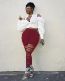 Women's Tight Burning Flowers Sexy Casual Pants