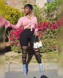 Women's Tight Burning Flowers Sexy Casual Pants