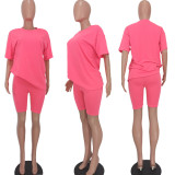 New casual cotton imitation loose short-sleeved two-piece suit