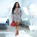 Women's Plaid Print Shirt Two Piece