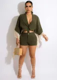 Lace-Up Fringe Two-Piece Doll Sleeve Set