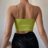Chain Sling One Shoulder Top Summer One Collar Fashion Sexy Small Vest