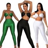 Sexy Polyester Lingerie Pants Multicolor Two Piece Set