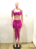 Nightclub Fashion Slim-Fit Strap Wrap Chest Two-Piece Set