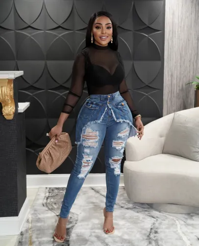 Fashion women's sexy denim pencil pants