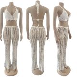 Women's Hollow Perspective Two-piece Beach Style Mesh Handmade Hook Sexy Fashion Suit