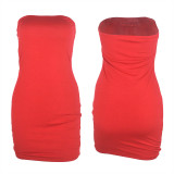 short skirt tight tube top high elastic dress
