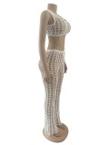 Women's Hollow Perspective Two-piece Beach Style Mesh Handmade Hook Sexy Fashion Suit