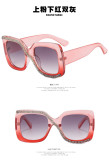 Square S-shaped diamond-studded sunglasses net red same style sunglasses fashion all-match sunglasses women