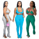 Women's High Quality Fabric Tank Top Trousers Two Piece Set