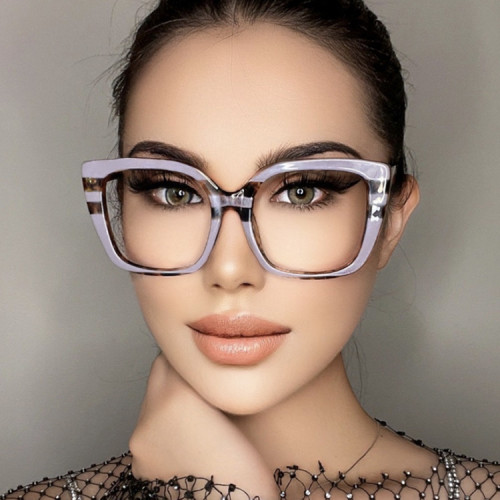 Square bag flower glasses frame 2022 new European and American personality flat mirror fashion large frame plain fashion glasses frame retro