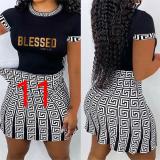 Casual Fashion Striped Letter Print Two Piece Set