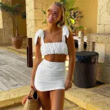 Women's Fashion Sling Sexy Small Vest Slim Bag Hip Skirt Suit Women