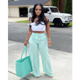 Sexy Ladies Striped Wide Leg Pants Multicolor Available (No Stretch)