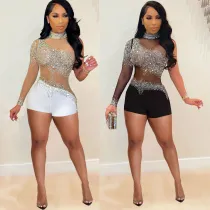 Sexy hot drill one piece nightclub suit