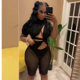 Irregular Sexy Single Sleeve Crew Neck Panel Mesh Bodysuit Shorts