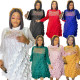 Round neck long sleeves hot drill plus size lace dress