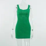 Texture fabric sexy backless fashion tight hip dress JY22105DG
