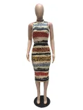 Printed sexy women's dress