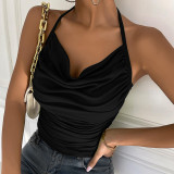 Pile of collar show chest sexy small sling fashion sexy top