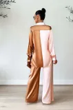 Women's Colorblock Sleeve Lapel Fashion Suit