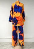 Two-Piece Printed Loose Casual Shirts and Trousers