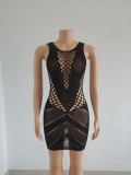 Sexy Hollow Lingerie Sexy Halter Mesh Backless Swimsuit Nightclub Dress