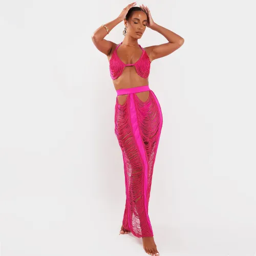 Ladies Fashion Cutout Plus Size Beachwear Ladies Skirt Suit