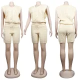 Sexy Deep V Slim Shorts Sweater Two-piece Set