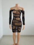 Women's sexy hollowed-out underwear Sexy hollowed-out nightclub dress