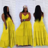Women's Dress Sling Long Dress Sleeveless Cake Dress