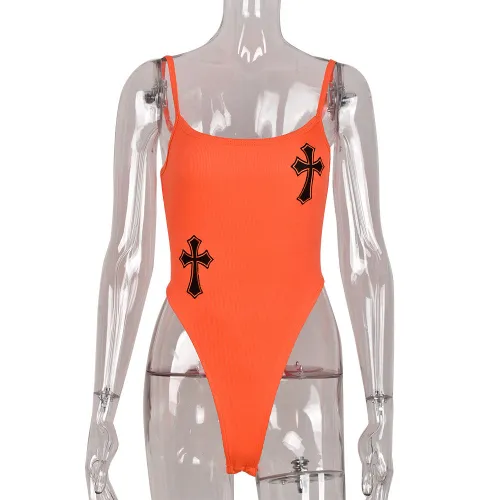 Sling tight sexy hollow U-neck jumpsuit