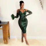 Women's Sexy Skinny Mesh Sheer Sling Dress